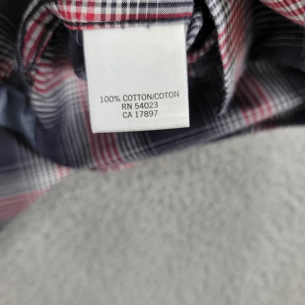 Banana Republic Shirt Mens XL Blue Red plaid Button Up Long‎ Sleeve Classiccore
